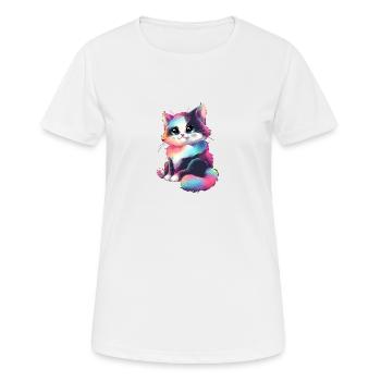 Dreamy little cat - Women's Breathable T-Shirt - white - Front - AI Model Female 172 dark (172cm)