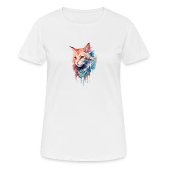 Empreinte mystique de chat - T-shirt respirant Femme - blanc - Devant - AI Model Female 172 dark (172cm)