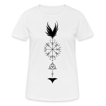 Viking arrow | Vegvisir | Celts | Triquetra - Women's Breathable T-Shirt - white - Front - AI Model Female 172 dark (172cm)