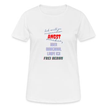 Frei Herum - Frauen T-Shirt atmungsaktiv - Weiß - Vorne - AI Model Female 172 dark (172cm)