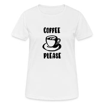 Kaffee bitte - Frauen T-Shirt atmungsaktiv - Weiß - Vorne - AI Model Female 172 dark (172cm)