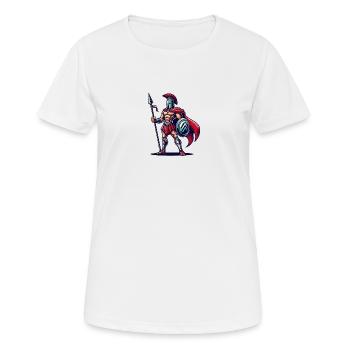 Spartaner - Frauen T-Shirt atmungsaktiv - Weiß - Vorne - AI Model Female 172 dark (172cm)