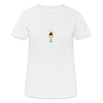 Tasse Eis "süßes Mädchen" - Frauen T-Shirt atmungsaktiv - Weiß - Vorne - AI Model Female 172 dark (172cm)