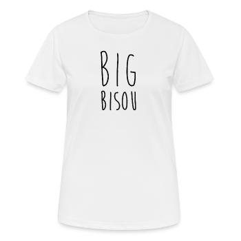 Big bisou - T-shirt respirant Femme - blanc - Devant - AI Model Female 172 dark (172cm)