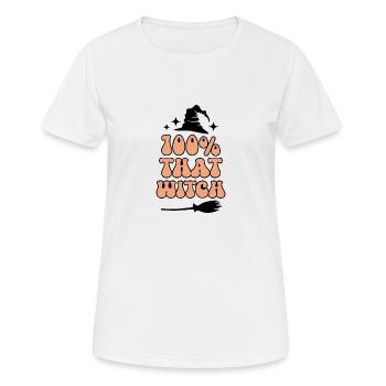 100 Percent That Witch / 100 pourcent sorcière - T-shirt respirant Femme - blanc - Devant - AI Model Female 172 dark (172cm)