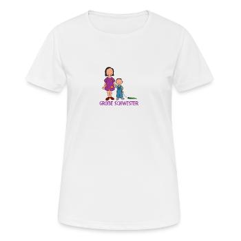 Große Schwester - Frauen T-Shirt atmungsaktiv - Weiß - Vorne - AI Model Female 172 dark (172cm)
