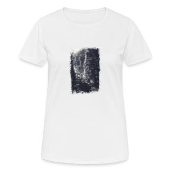 Wald Blick Landschaft - Frauen T-Shirt atmungsaktiv - Weiß - Vorne - AI Model Female 172 dark (172cm)