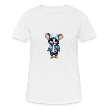 Coole Baby Maus - Frauen T-Shirt atmungsaktiv - Weiß - Vorne - AI Model Female 172 dark (172cm)