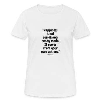 Glück ist nichts von der Stange. Es kommt von - Frauen T-Shirt atmungsaktiv - Weiß - Vorne - AI Model Female 172 dark (172cm)