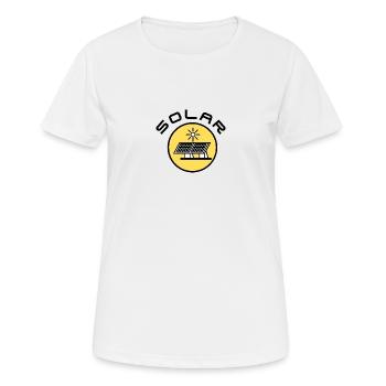 Solar Icon - Frauen T-Shirt atmungsaktiv - Weiß - Vorne - AI Model Female 172 dark (172cm)