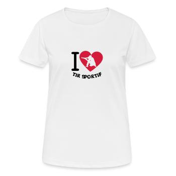 Liebe Schießsport Präzisions coeur2 - Frauen T-Shirt atmungsaktiv - Weiß - Vorne - AI Model Female 172 dark (172cm)