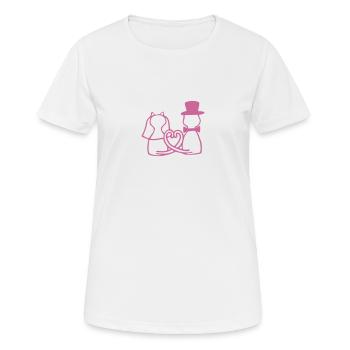 Katzen Hochzeit - Frauen T-Shirt atmungsaktiv - Weiß - Vorne - AI Model Female 172 dark (172cm)