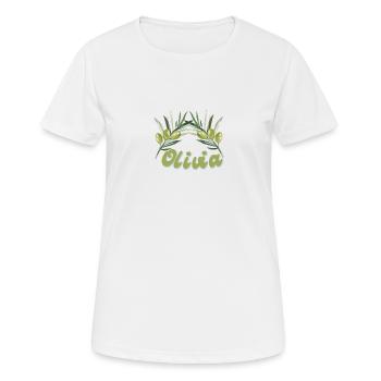 Olivia Vorname - Frauen T-Shirt atmungsaktiv - Weiß - Vorne - AI Model Female 172 dark (172cm)