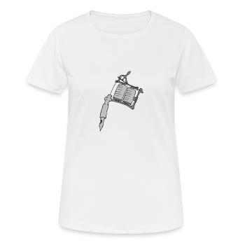 Tatoo gun - Frauen T-Shirt atmungsaktiv - Weiß - Vorne - AI Model Female 172 dark (172cm)