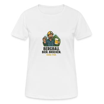 Mine de résine de morceaux de bière - T-shirt respirant Femme - blanc - Devant - AI Model Female 172 dark (172cm)