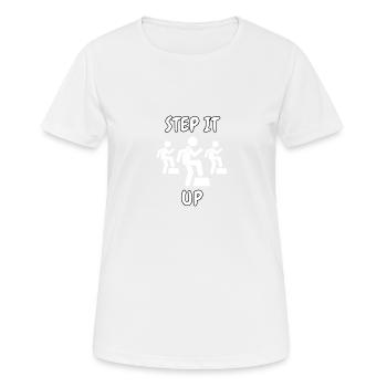 Aérobic aérobic Sport Fitness Cadeau Femmes - T-shirt respirant Femme - blanc - Devant - AI Model Female 172 dark (172cm)