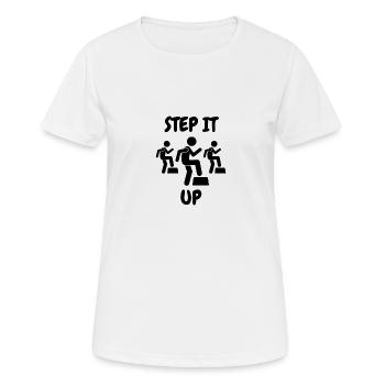 Aérobic aérobic Sport Fitness Cadeau Femmes - T-shirt respirant Femme - blanc - Devant - AI Model Female 172 dark (172cm)
