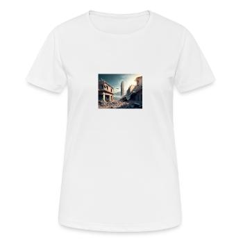 Erdbeben-Überlebende im Weltraum - Futuristisches - Frauen T-Shirt atmungsaktiv - Weiß - Vorne - AI Model Female 172 dark (172cm)