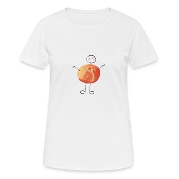 Douce petite pêche #peach #sommer - T-shirt respirant Femme - blanc - Devant - AI Model Female 172 dark (172cm)