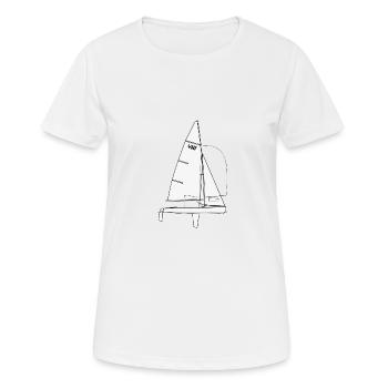 470er Riss - Frauen T-Shirt atmungsaktiv - Weiß - Vorne - AI Model Female 172 dark (172cm)