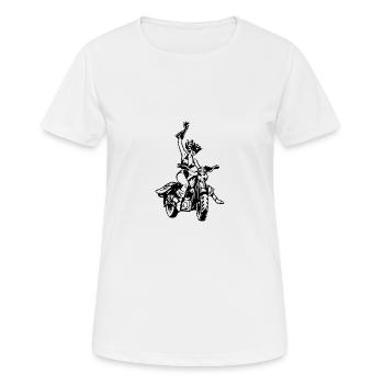 Motorcycle/Bikergirl - Women's Breathable T-Shirt - white - Front - AI Model Female 172 dark (172cm)
