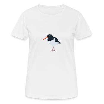 Oystercatcher illustré - T-shirt respirant Femme - blanc - Devant - AI Model Female 172 dark (172cm)