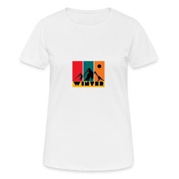 Winter - Frauen T-Shirt atmungsaktiv - Weiß - Vorne - AI Model Female 172 dark (172cm)