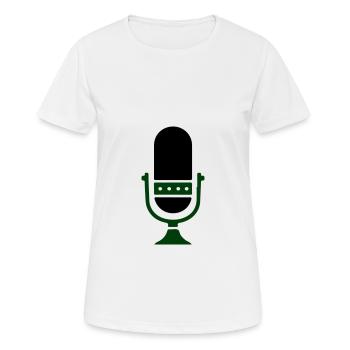 Microphone Podcast - Women's Breathable T-Shirt - white - Front - AI Model Female 172 dark (172cm)