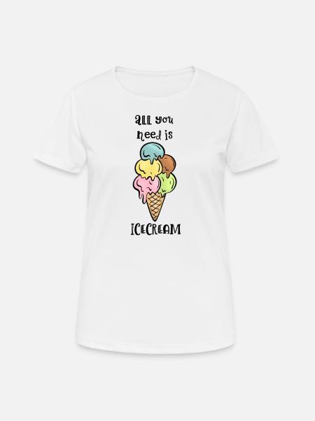Eiswaffel mit Spruch - Frauen T-Shirt atmungsaktiv - Weiß