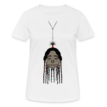 funny Halloween, Mardi Gras, horror, men, women - Women's Breathable T-Shirt - white - Front - AI Model Female 172 dark (172cm)