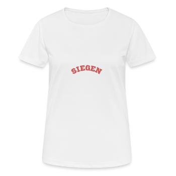 Siegen - Frauen T-Shirt atmungsaktiv - Weiß - Vorne - AI Model Female 172 dark (172cm)