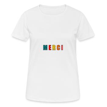 Vielen Dank. Danke - Frauen T-Shirt atmungsaktiv - Weiß - Vorne - AI Model Female 172 dark (172cm)