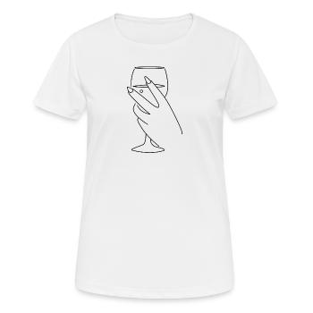 Wein - Frauen T-Shirt atmungsaktiv - Weiß - Vorne - AI Model Female 172 dark (172cm)