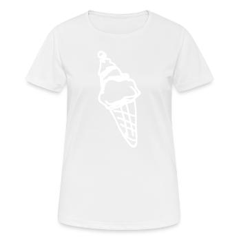 Ein leckeres Eis in der Eisdiele kaufen - Frauen T-Shirt atmungsaktiv - Weiß - Vorne - AI Model Female 172 dark (172cm)