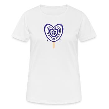 Flagge von Griechenland mit Herz und Eis. - Frauen T-Shirt atmungsaktiv - Weiß - Vorne - AI Model Female 172 dark (172cm)