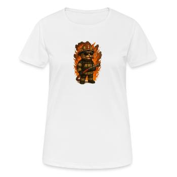 Chat pompier badass – Humour, flammes et style - T-shirt respirant Femme - blanc - Devant - AI Model Female 172 dark (172cm)