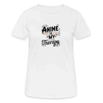 Anime ist meine Therapie - Frauen T-Shirt atmungsaktiv - Weiß - Vorne - AI Model Female 172 dark (172cm)