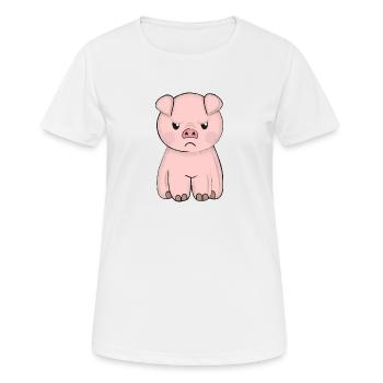 schwein - Frauen T-Shirt atmungsaktiv - Weiß - Vorne - AI Model Female 172 dark (172cm)