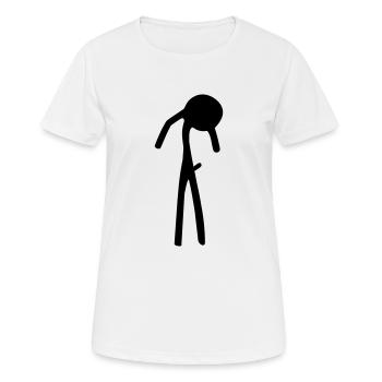 Stickman Dick - T-shirt respirant Femme - blanc - Devant - AI Model Female 172 dark (172cm)