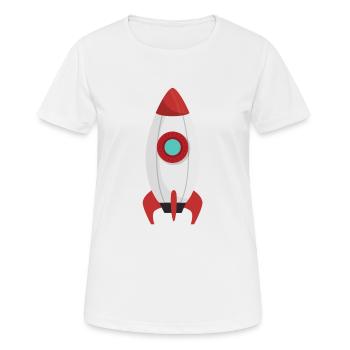 Spaceship | Illustration | Colored | gift idea - Women's Breathable T-Shirt - white - Front - AI Model Female 172 dark (172cm)