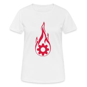 arbeiter heiss brennen feuer flammen fackel ingeni - Frauen T-Shirt atmungsaktiv - Weiß - Vorne - AI Model Female 172 dark (172cm)