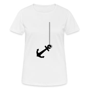 Anker mit Seil - Frauen T-Shirt atmungsaktiv - Weiß - Vorne - AI Model Female 172 dark (172cm)