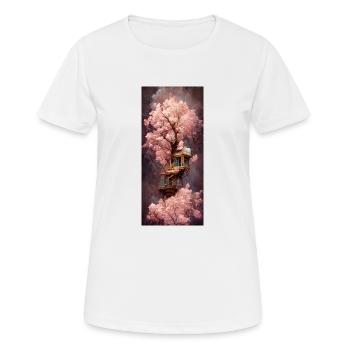 The cherry tree house - Women's Breathable T-Shirt - white - Front - AI Model Female 172 dark (172cm)