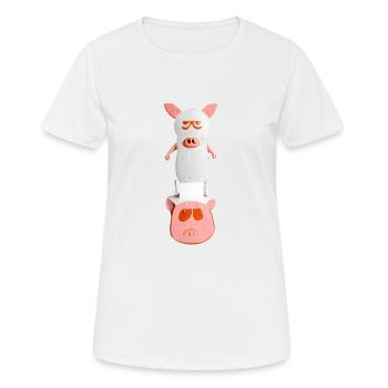 Cochon sérieux - T-shirt respirant Femme - blanc - Devant - AI Model Female 172 dark (172cm)