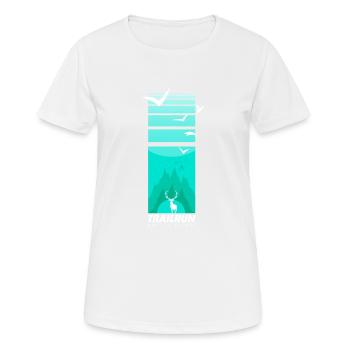 Trailrun Wilderness Deer - Women's Breathable T-Shirt - white - Front - AI Model Female 172 dark (172cm)