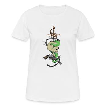 Skull Snake Revolver Rapier - T-shirt respirant Femme - blanc - Devant - AI Model Female 172 dark (172cm)