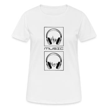 Headphones. Music. - Women's Breathable T-Shirt - white - Front - AI Model Female 172 dark (172cm)