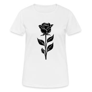 Schlichtes Rosendesign - Frauen T-Shirt atmungsaktiv - Weiß - Vorne - AI Model Female 172 dark (172cm)
