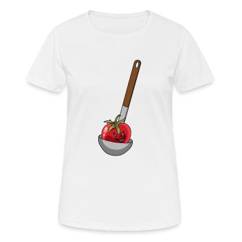 Louche à soupe tomate cook - T-shirt respirant Femme - blanc - Devant - AI Model Female 172 dark (172cm)