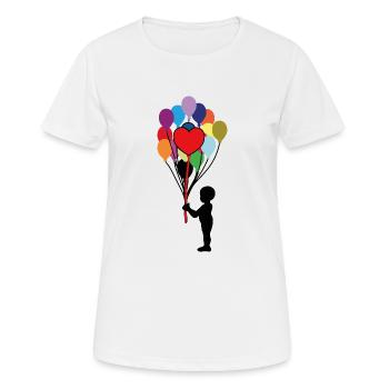 Child with Balloons - Women's Breathable T-Shirt - white - Front - AI Model Female 172 dark (172cm)